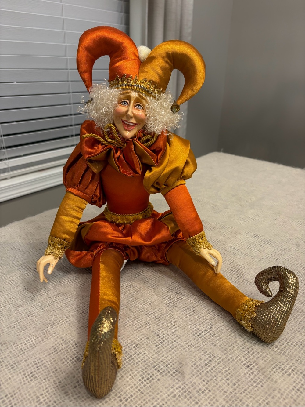 Katherine’s Collection Vintage Wayne Kleski Mardi Gras Jester Doll - 20”  Rare